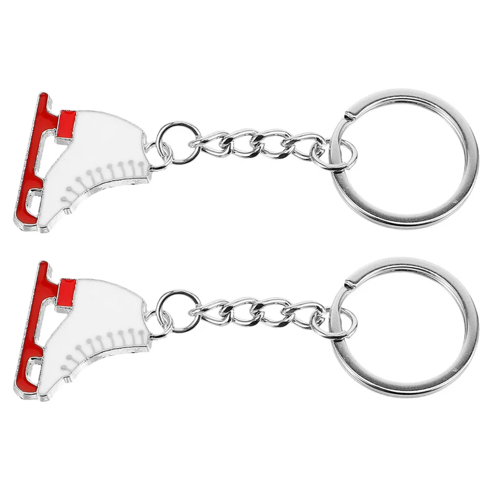 

2 шт. Брелок из цинкового сплава в виде конька, детализированный кулон в виде обуви для катания на коньках, декоративное кольцо для ключей от машины, сумки, чемодана, для любителей фигурного катания