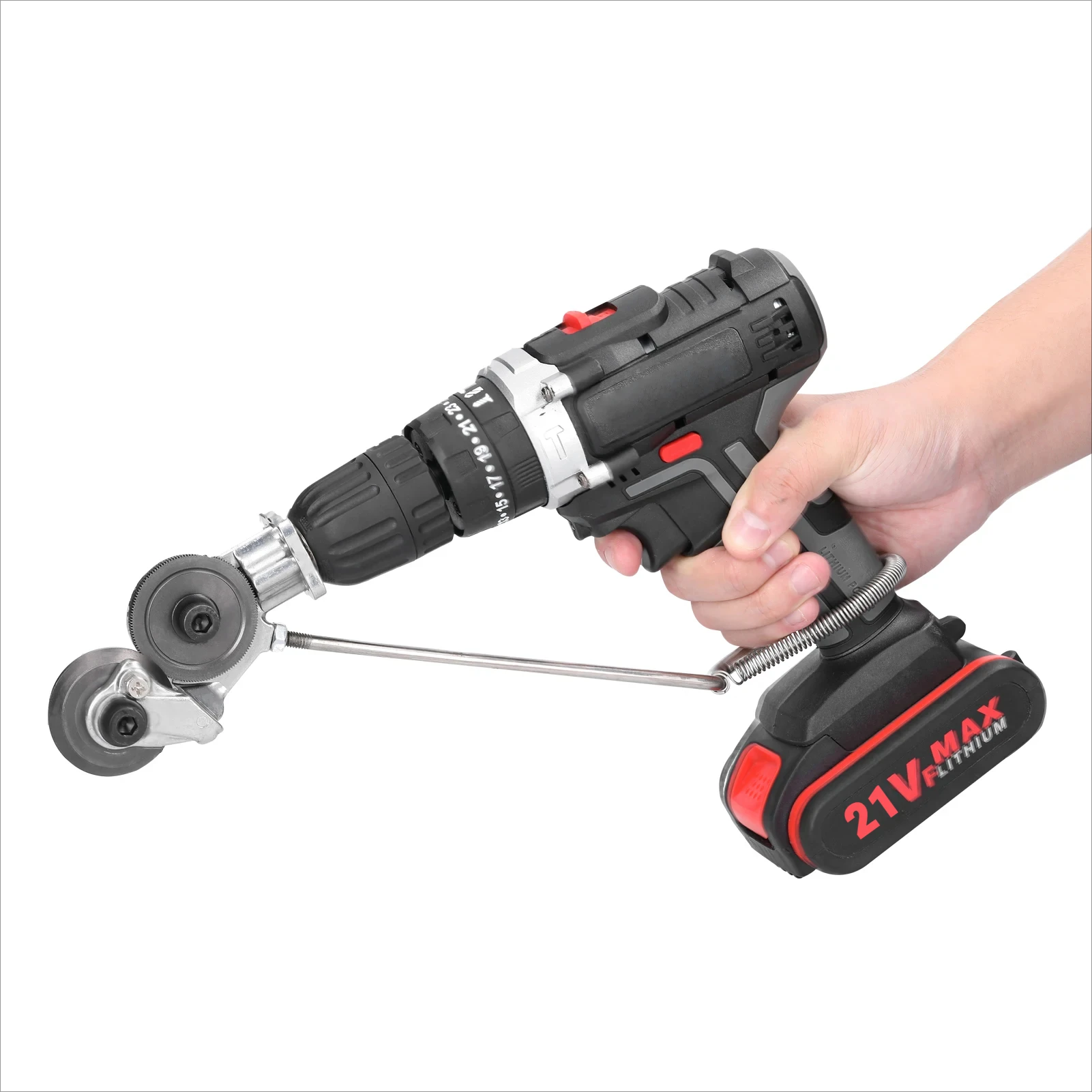 Upgraded Electric Drill Metal Cutter - Dual-Head Nibbler for Sheet Iron, Aluminum&Steel Plate Cutting | Cutter Fixator Included