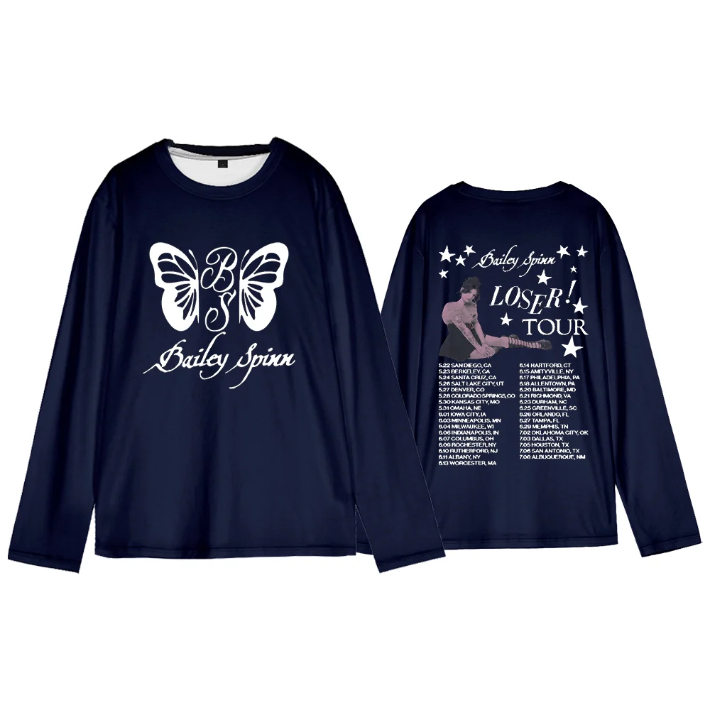 بيلي سبين لوزر جولة 2025 ميرش جولة الرقبة طويلة الأكمام تي شيرت رجل/امرأة تي شيرت جولة الرقبة تي شيرت