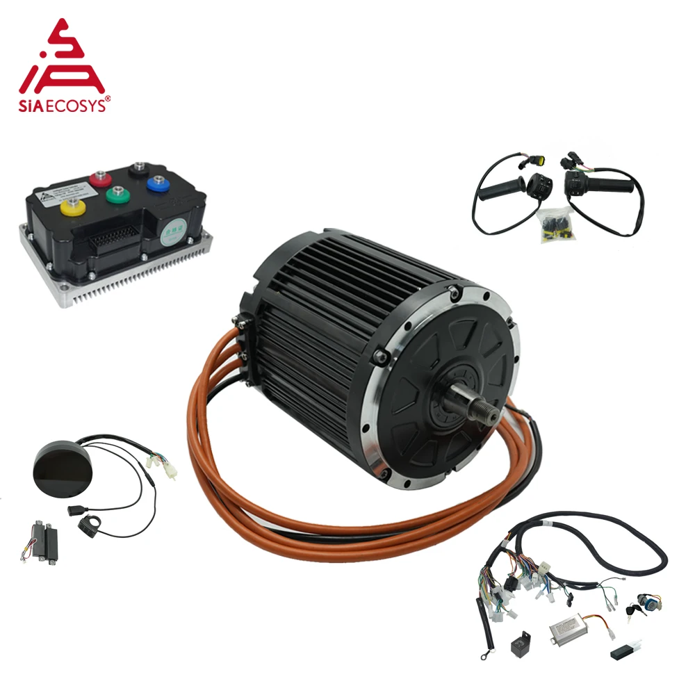 QSMOTOR D155-36 5000W Mid Drive Motor 72V 15000W Peak with Fardriver ND72490B TFT Display 45N.m. Torque 6000RPM Hairpin Motor
