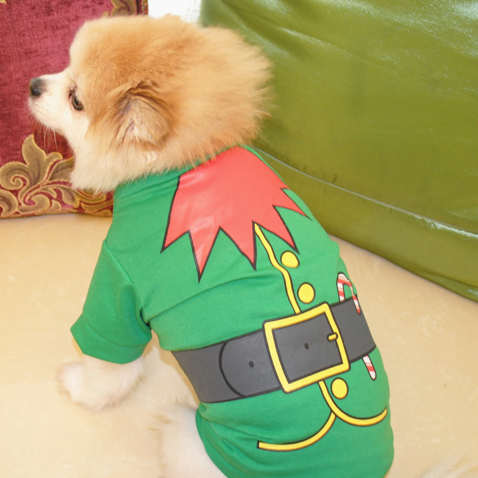 

Pet Christmas Dog Clothes Warm Coat Puppy Costume Size L Adorable Pattern Fashion Pet Clothes Perfect for Walking Jogging Party