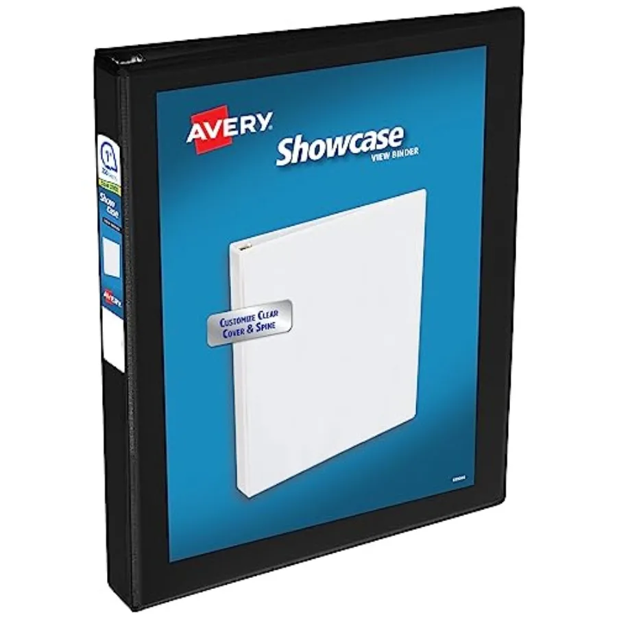 

Showcase Standard View 3 Ring Binder, 1" Slant Rings, 250-Sheet Capacity, 1.4 Inch Wide Spine, 1 Black Binder, Ideal for Lightw