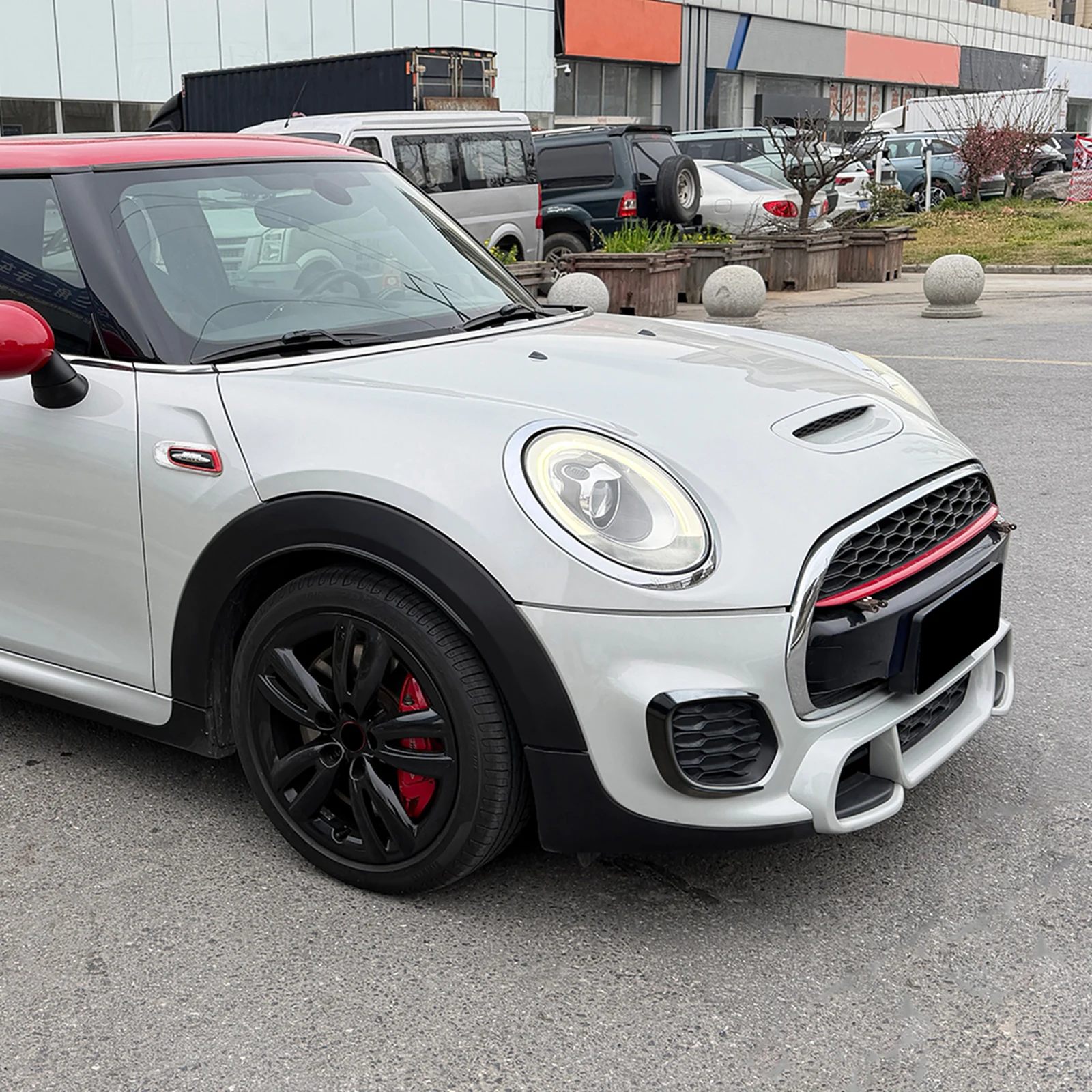 2 Pieces Front Side Canard Spoiler Splitter Air Vent Trim Cover For Mini Cooper JCW F55 F56 F57 2014-2021