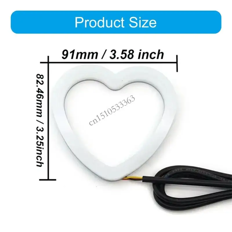 090E Auto Rijden Waarschuwingslampje Mistlamp DRL Licht Auto LED Angel Eyes Ringen Hartvormige Ringen Mobiele APP Controle