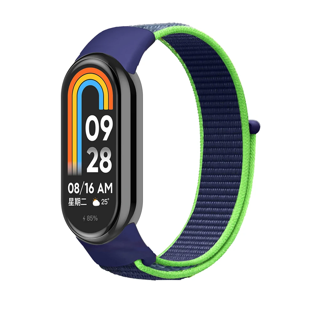 حلقة نايلون لشاومي Mi Band 10 9 8 حزام NFC SmartWatch معصمه Correa استبدال الرياضة Pulsera لسوار Miband 8 9 10