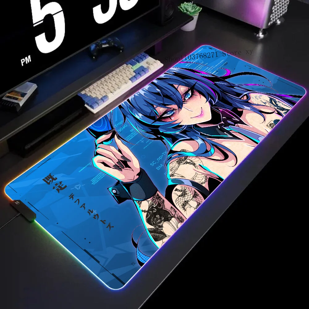 New Jersey Azure Lane Bunny Mousepad XXL RGB Gaming Mouse Pads HD Black Gamer Accessories Large LED