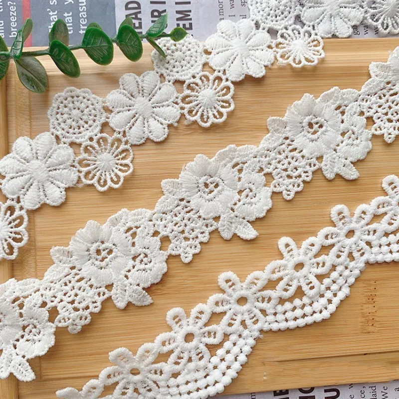 Promotion Exquisite White Water Soluble Embroidery Lace DIY Wedding Dress Headwear Clothing Pocket Edge Skirt Sewing Accessories