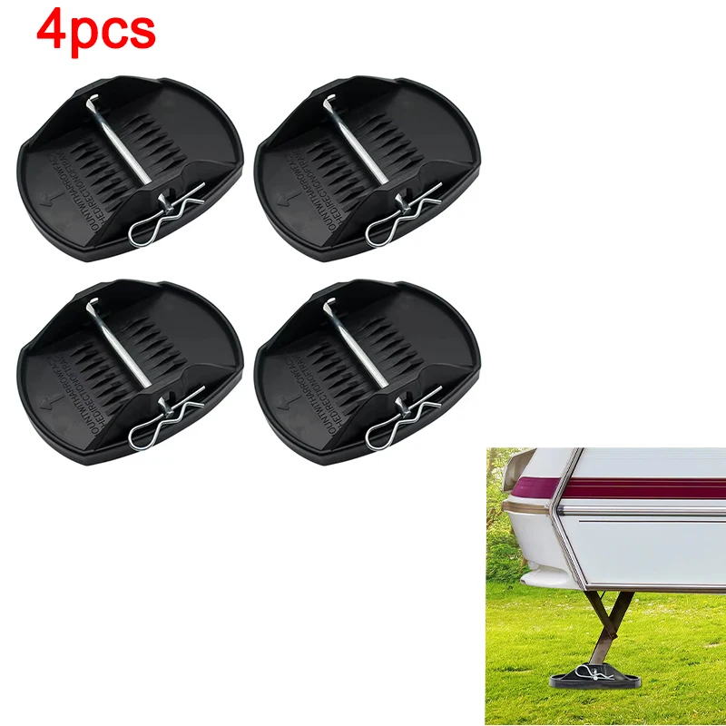

4pcs-Generic RV Trailer Jack Pads Easy Installation Leveller Wheel Foot Leg Support Universal Wheel Foot Leg Support Adapter