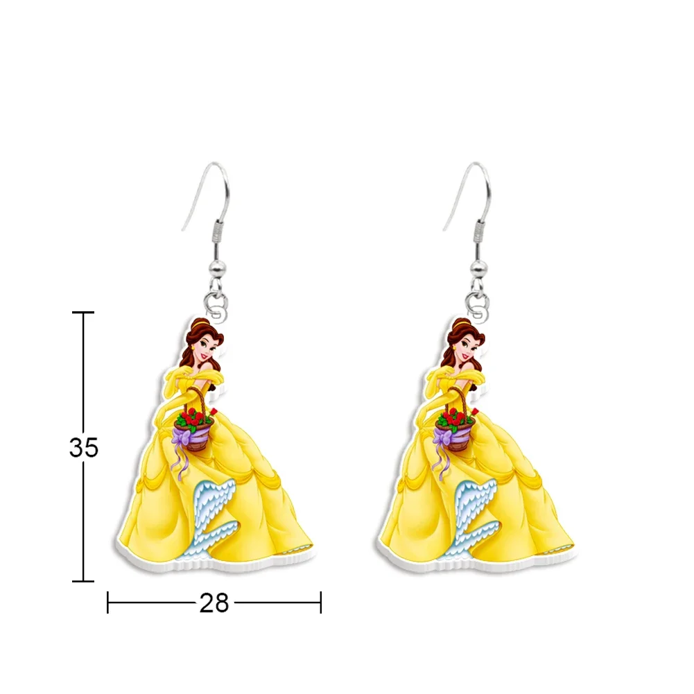 Cute Disney Elsa suzhou Belle Princess Figure Character Women Stud orecchini ragazza acrilico orecchino gioielli per le donne regalo