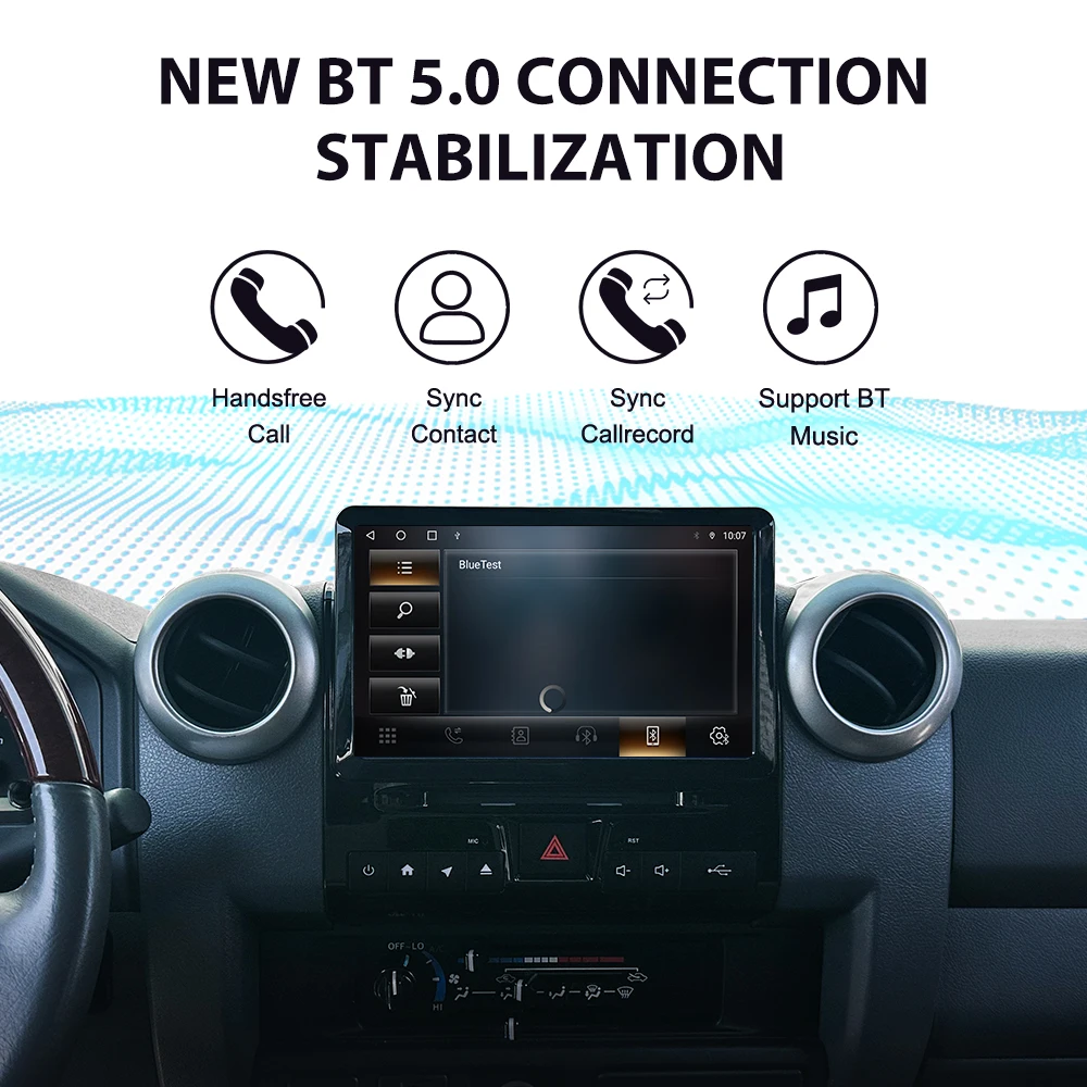 لسيارة Toyota LC70/76/78/79 2007 - 2024 9 بوصة نظام تحديد المواقع العالمي للسيارة مع DVD وCarPlay ونظام Android Auto وHD الوسائط المتعددة بشاشة لمس