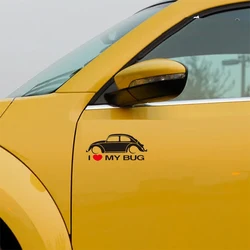 2Pcs I Love MY Bug Car Body Sticker For Volkswagen Beetle