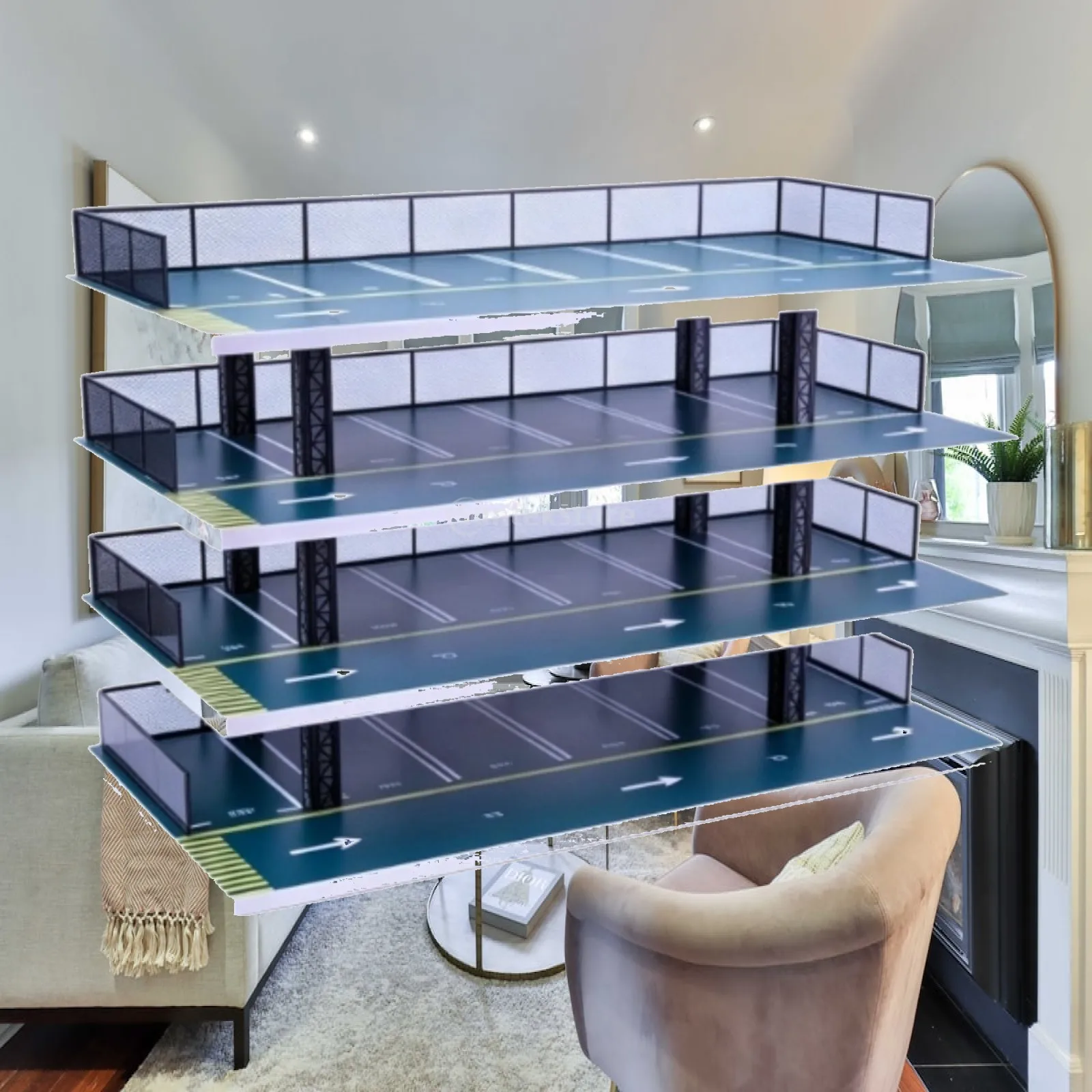 Model Car Display Rack Multi-Level Toy Car Storage Display Rack Miniature Parking Garage Open-Display Sturdy for Collectors