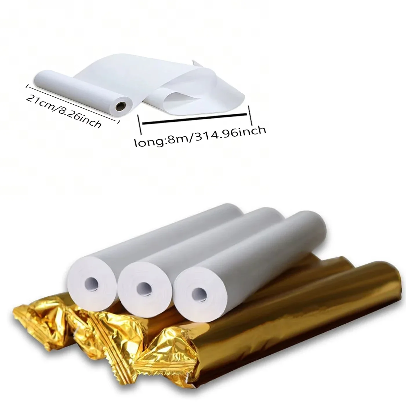 2 rolos de papel térmico a4, 210mm de largura, diâmetro 30mm, papel de impressora apto para peripage a40 phomemo m08f s8 mt810 impressora térmica