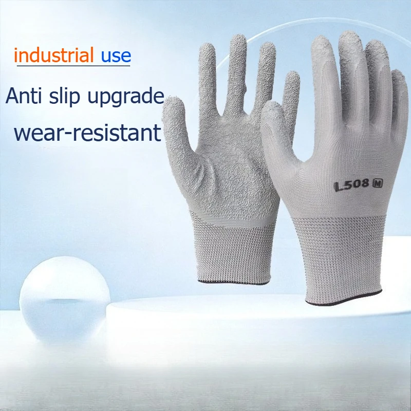 

Thickened Wear-resistant Latex Wrinkled Steel Reinforcement for Worker Grey Labor Protection Safety Glove Protective Accessories