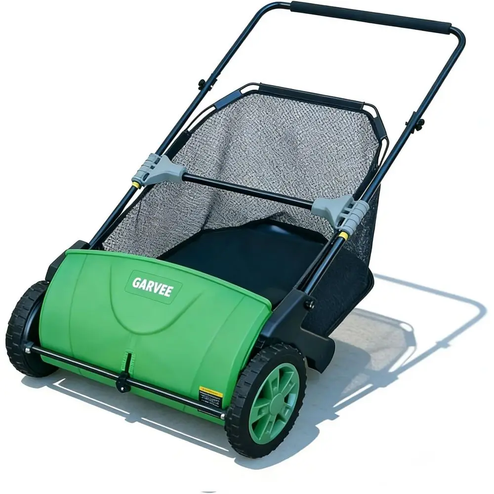 

Manual Push Lawn Sweeper 21-Inch, Yard Lea & Debris Collector with 3.5 Cu. t. Collection Bag, Adjustable Brush Height or Lawns &