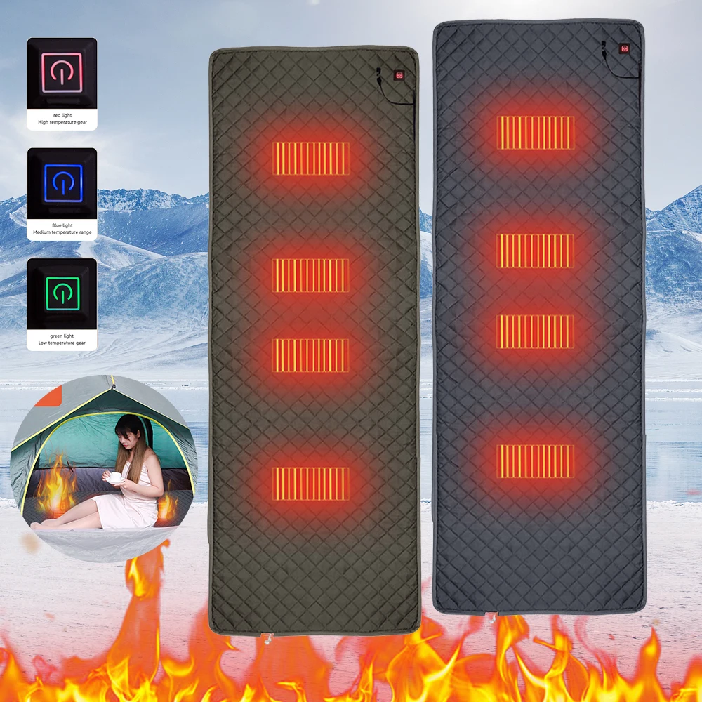 

5V Heating Pad Multi-functional Electric Heated Cushion Cold Resistant 3-Level Temperature for Indoor Outdoor for Camping Hiking