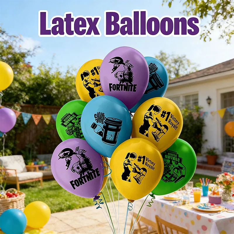 Fortnight Themed Anime Latex Balloon Set Game for Cartoon Characters Birthday Party Supplies Decoration Gifts Arrangements  Set view 4