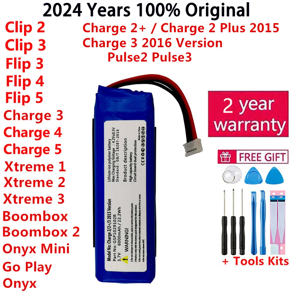 

2022 Original Battery For JBL Charge Flip Pulse Xtreme 2 3 4 5 For Harman Kardon Go Play Onyx Mini Speaker Replacement Battery