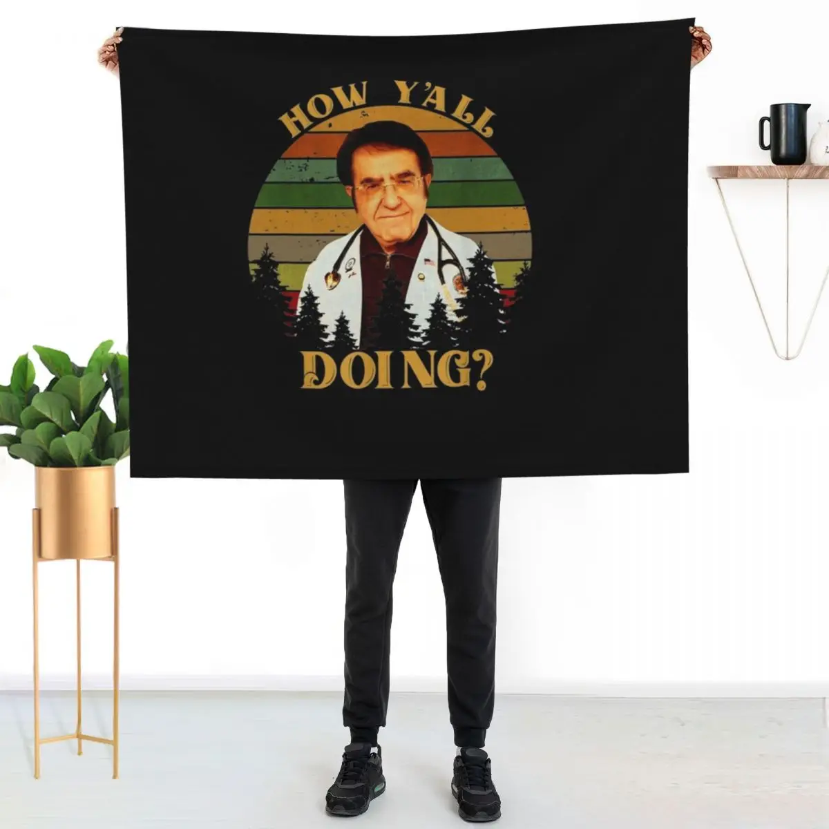 How Y'All Doing Dr Younan Nowzaradan Dr Now My 600-Lb Life Throw Blanket Luxury Designer anime bed plaid Flannel Fabric Blankets