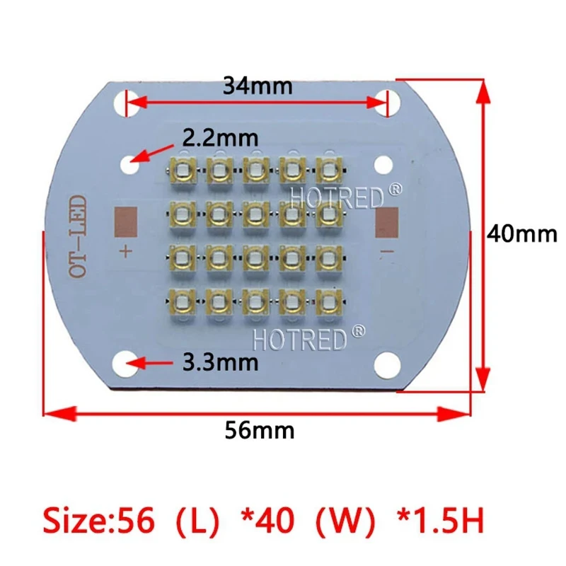 Imagem -02 - Potência uv Roxo Led Chips 3535 50w 365nm 370nm 395nm 400nm Diodo de Cobre Completo Luz Lâmpada para Cola uv Cura Tinta Clara Alta