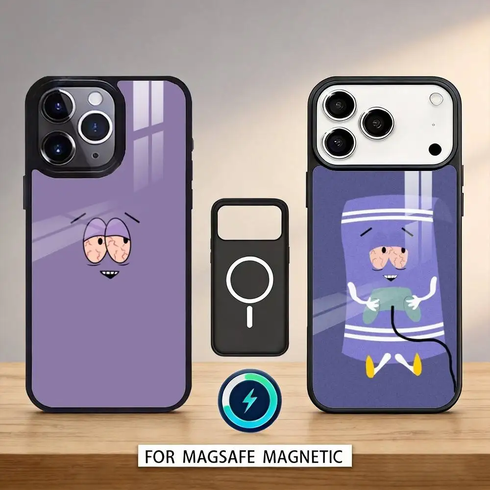 

S-South Park T-Towelie Phone Case Magnetic For iPhone17 16 15 14 13 12 Pro Max For Magsafe Wireless Charging Cover