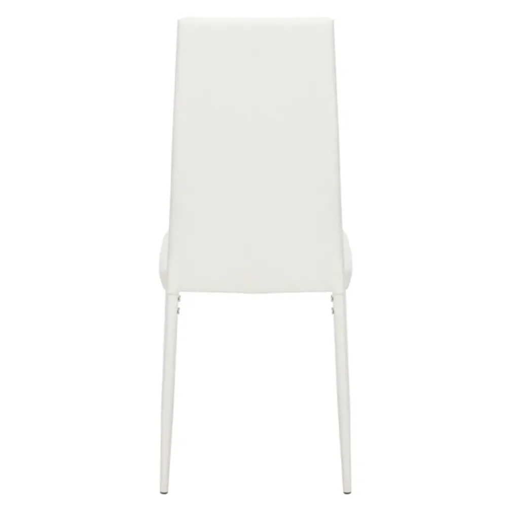 4pcs Elegant Assembled Stripping Texture High Backrest Dining Chairs White The package includes 4 dining chairs PU surface