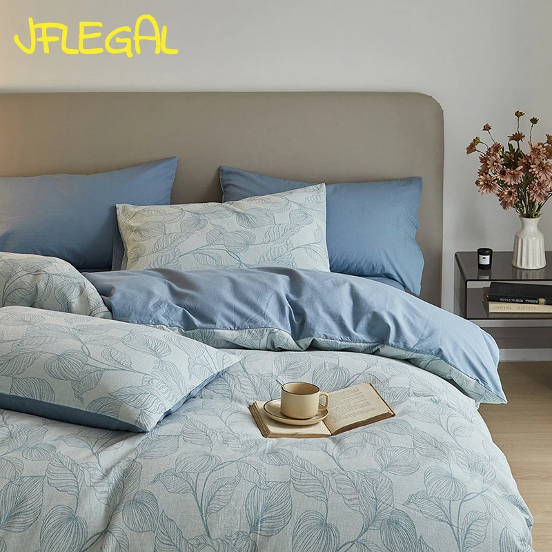 

100% Cotton Solid Color 4 Piece Set for Mother and Baby Use Twin Queen King Bedding Set Spring Summer Bed Sheets Set Sabanas
