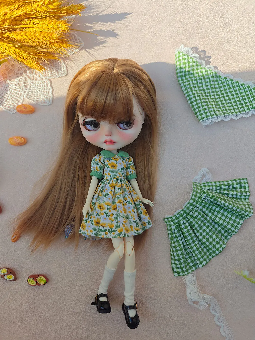 

Blythe doll clothe for Girls 3-piece floral dress set OB22 OB24 AZONE accessories blythe doll clothes Blythe Doll Toy