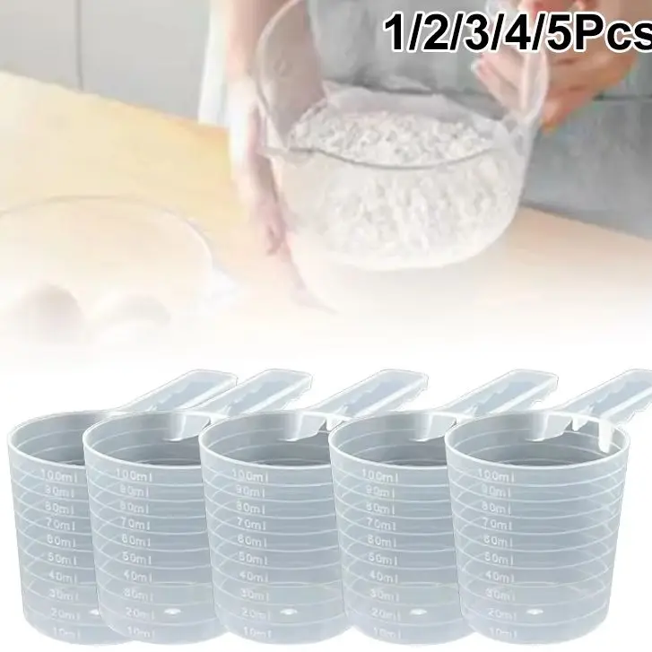 1/2/3/4/5 قطعة ملعقة قياس الحيوانات الأليفة Mea ملعقة الحيوانات الأليفة الغذاء قياس ملعقة مع التخرج دائم البلاستيك تغذية الكلب مجرفة 100 مللي