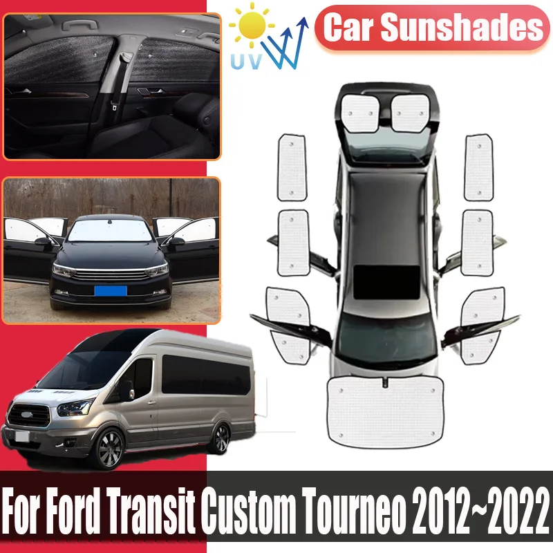 

Car Coverage Sunshades For Ford Transit Custom Tourneo Accessories 2012 2013~2022 Auto Shade Sun Visors Anti-UV Privacy Blocks