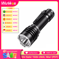 Wurkkos TS23 21700 Rechargeable Tactical Flashlight XHP70.3 HI LED 5000Lm Torch IPX8 Waterproof Two Group Mode EDC Tail Switch