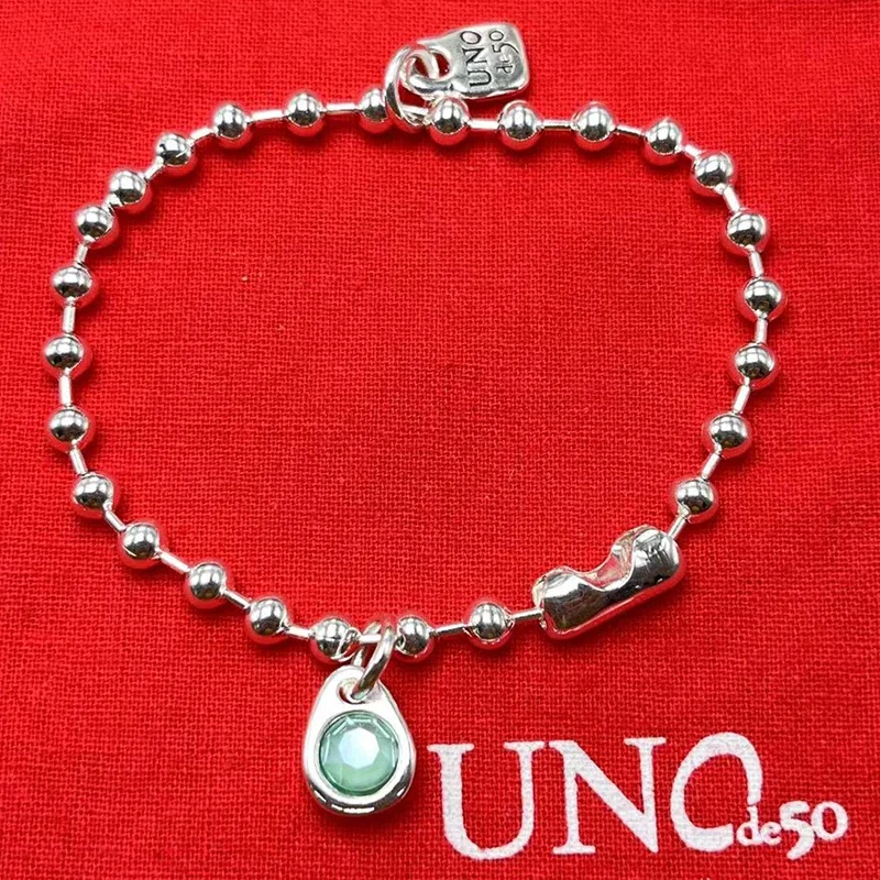 High Quality Luxury 2023 New UNOde50 Spanish Bestselling Fashion Geometric Bracelet, Electroplated Silver Bracelet Women's Roman