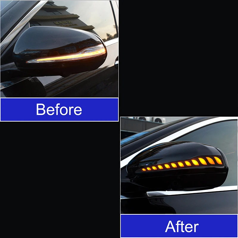 For Mercedes-Benz Vito V-Class W447, GLC-Class X253 Rear View Mirror Indicator Blinker LED Turn Signal Lights Strips Kit