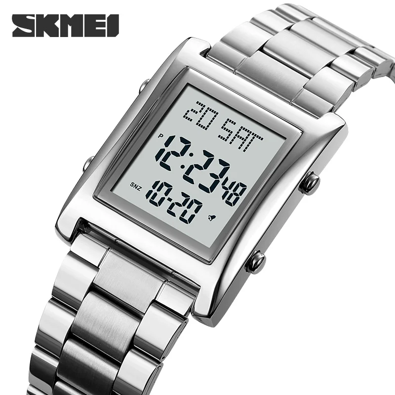 SKMEI 1812 Men's Steel Square Dial Electronic Watch Luxury Business Countdown Waterproof Sports Digital Watch relógios masculino
