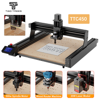 Twotrees TTC450 3-Axis/4-Axis CNC Router Milling Cutting Machine GRBL Laser Engraver For Acrylic PCB Wood PVC MDF Metal