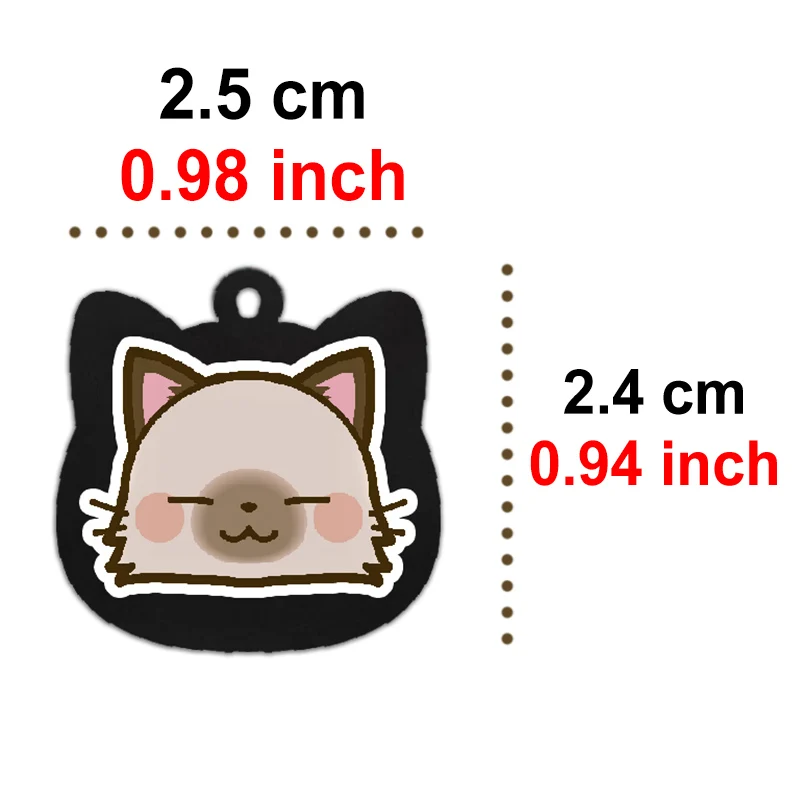 Cute Personalized Cat Tags Stainless Steel Colored Pattern Pets Cat Name Tags Pendant Engraved Keyring Kitten Accessories