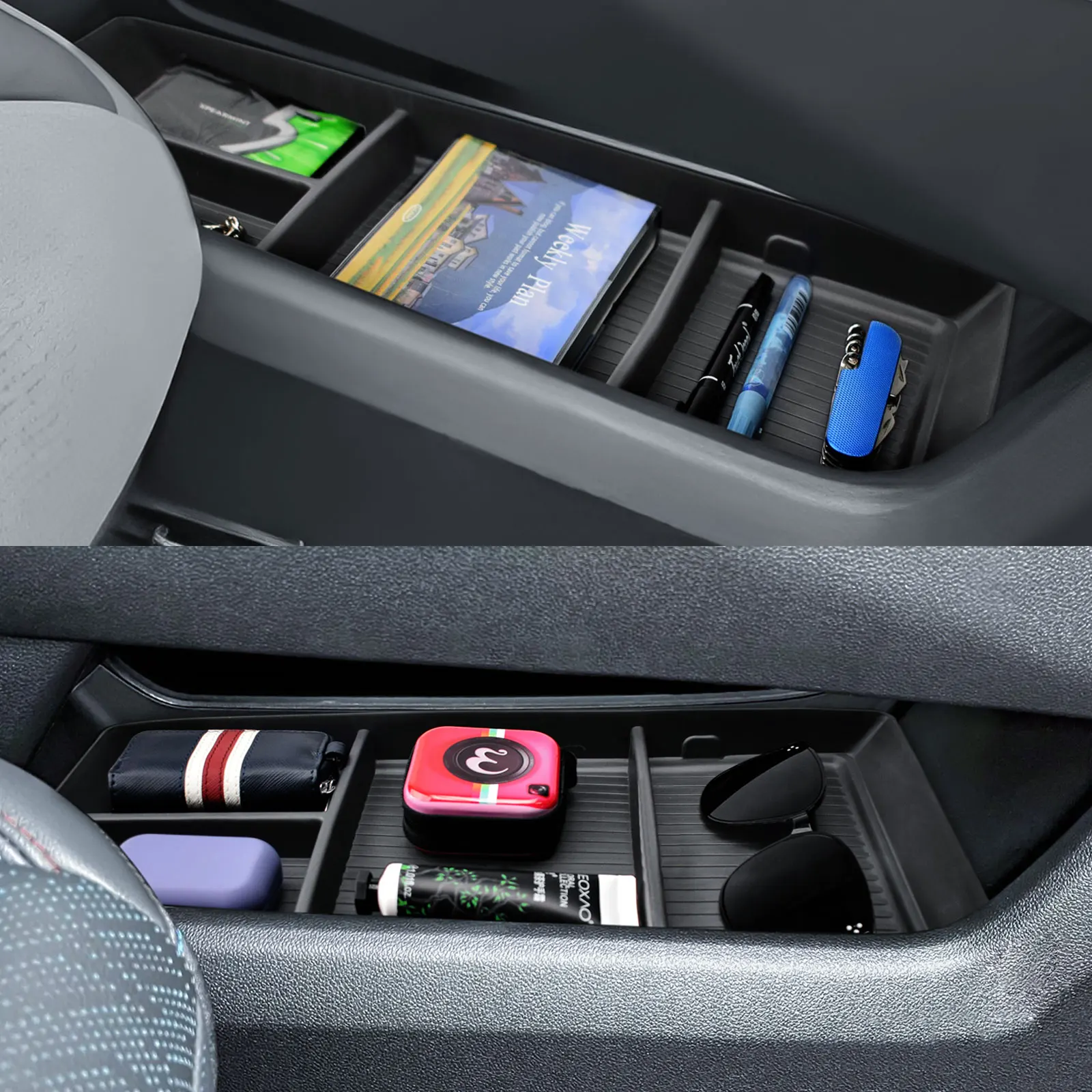 

Kptidy Compatible with 2025 Chevy Equinox LT/RS/ACTIV Under Center Console Organizer Lower Storage Insert Tray Car Accessories