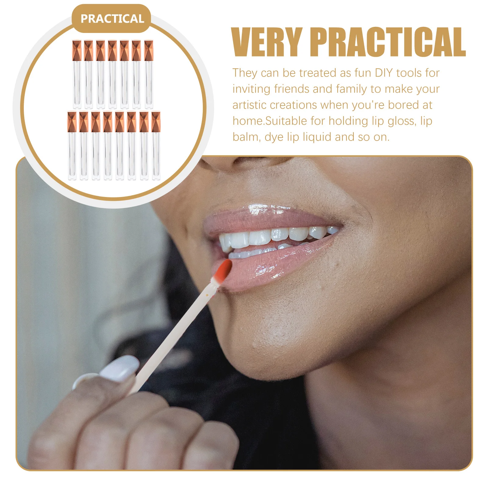 15 contenitori per lucidalabbra, tubi di plastica durevoli ricaricabili, bottiglie portatili per balsamo per labbra per bottiglie riutilizzabili fai da te