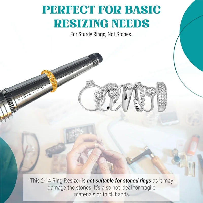 MOPHE-Manual Ring Stretcher & Adjuster For Metal Bands (Sizes 2- 14), Enlarger And Expander For Rings,For Rings And Bands