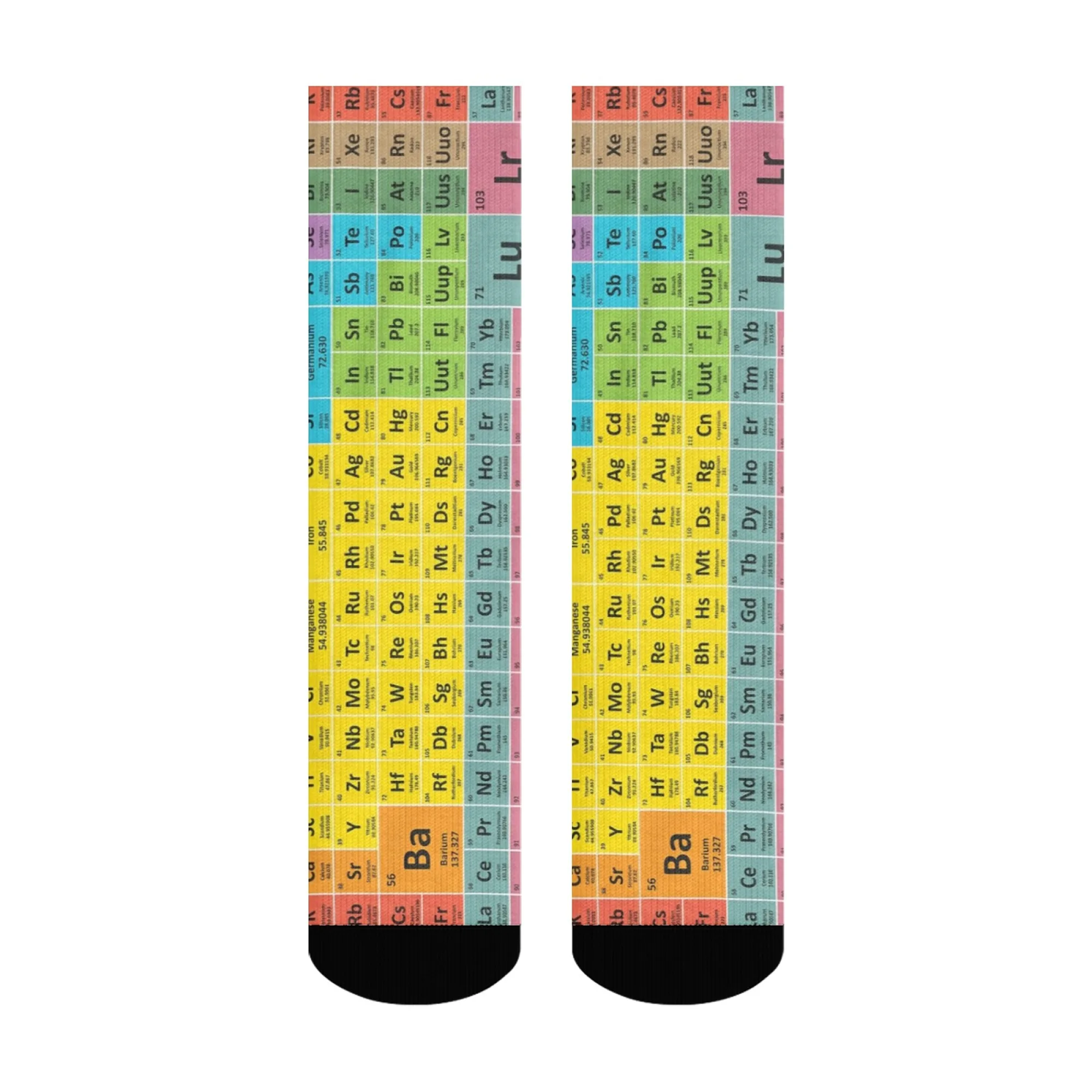 Novità Calzini da uomo con elemento di tavola periodica colorata Durevole Comodo per gli sport all'aria aperta Divertimento Idea regalo Giocoso Traspirante