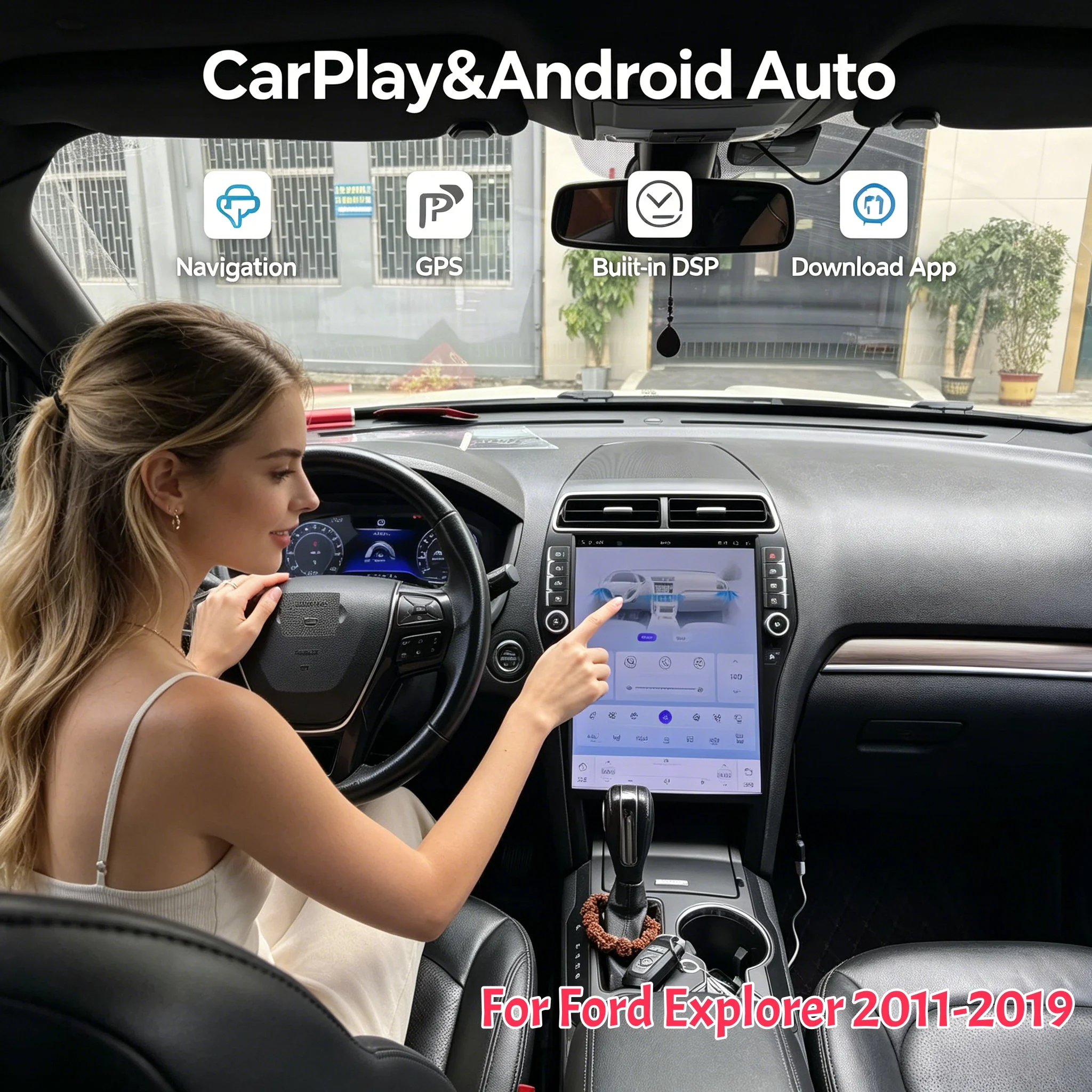 

16.2" Car Multimedia Video Player For Ford Explorer 2011-2019 GPS Navigation Radio Android 8 Core Wireless CarPlay 4G AC Screen