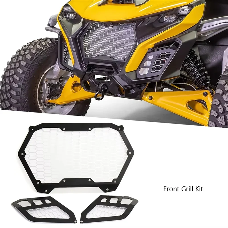

A04E-UTV Accessories Bracket Kit Grille Driving Front Mesh Grill For Can-Am Maverick R MAVERICK R 2024 2025