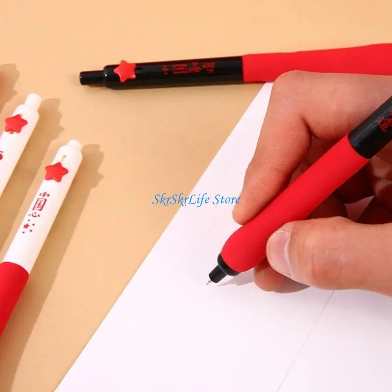 E65E 4 sztuki kreatywnego, wysuwanego długopisu żelowego z czarnym tuszem, długopis żelowy z przyciskiem Star