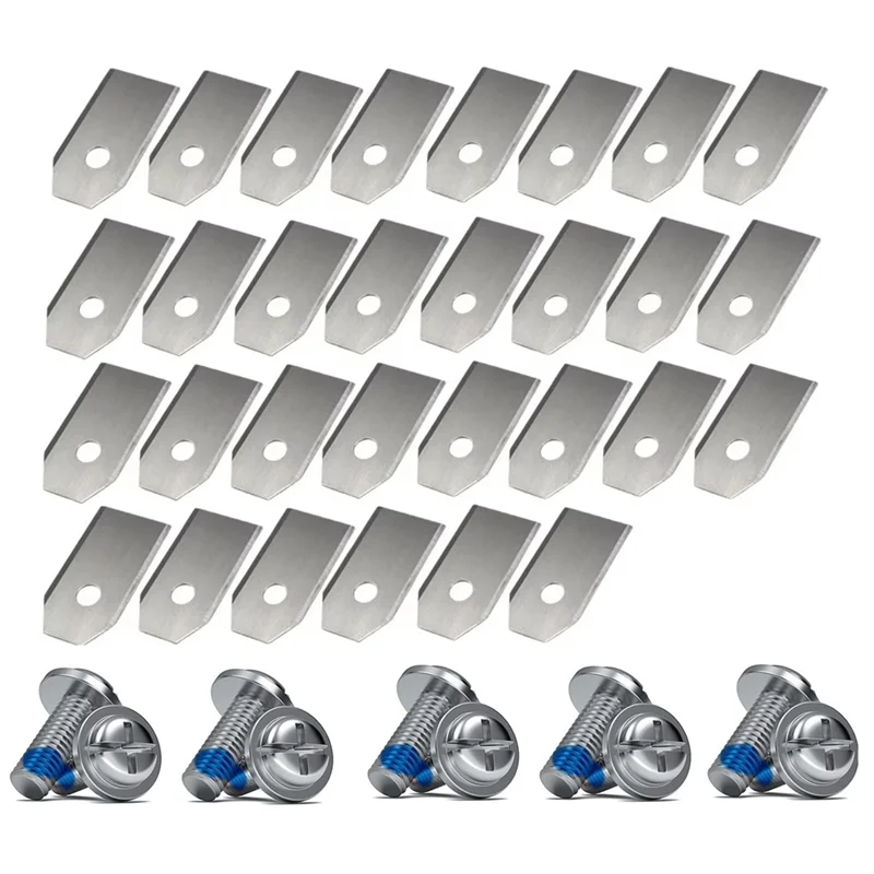 

【RABATT】30PCS Lawn Mower Cutting Blades Set Stainless Steel Trimmer Blade Compatible For ECOVACS Cutter Blades Replacement