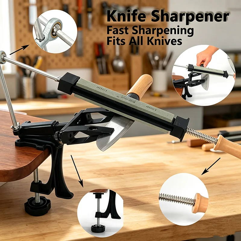 Fixed Angle Knife Sharpener Diamond Grinding Tool Quick Sharpening For Kitchen Knives Chef Knives & Scissors