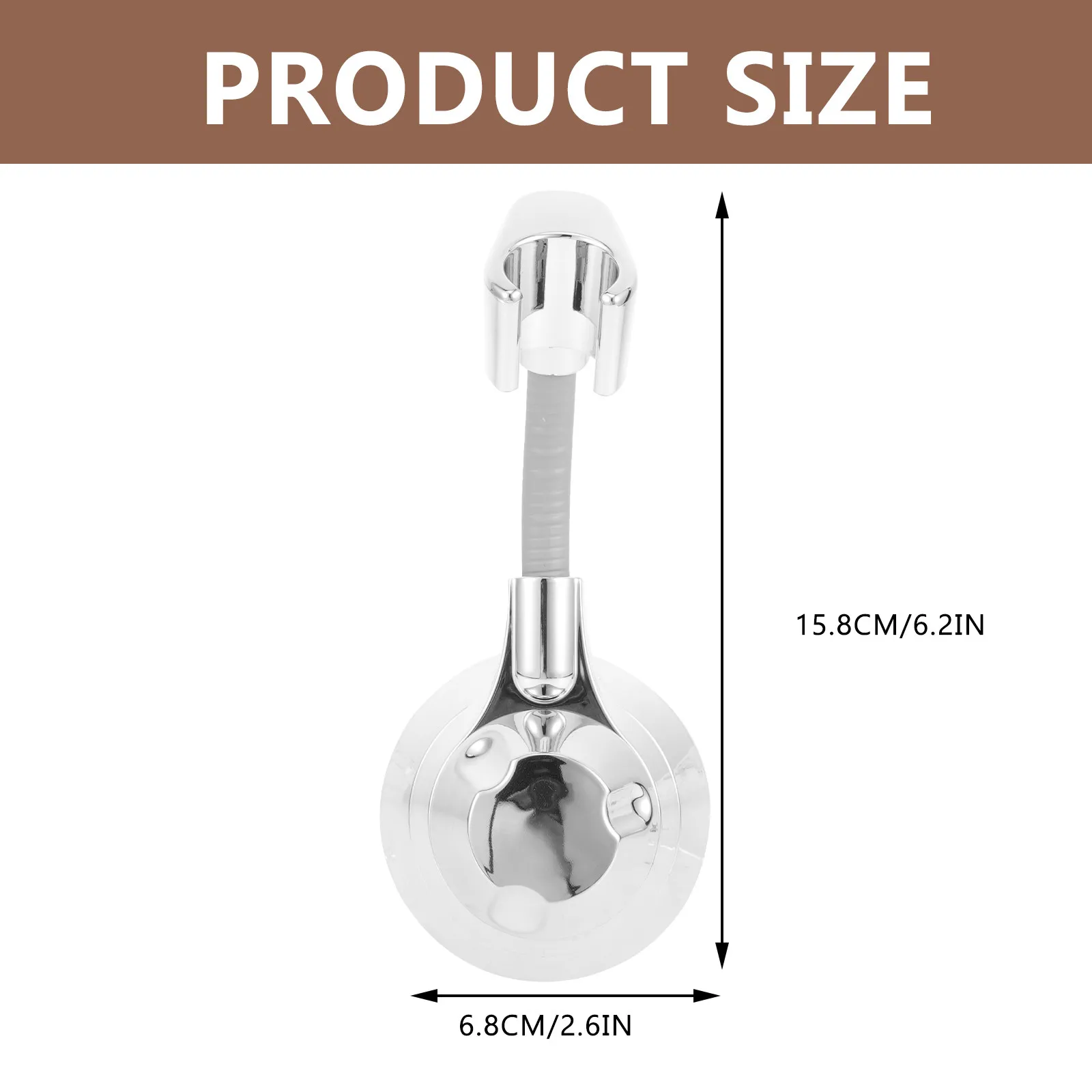 Solid Stainless Steel Shower Head Holder No Punching Wall Mounted Suction Cup Bracket 360 Degree Rotation Adjustable Universal