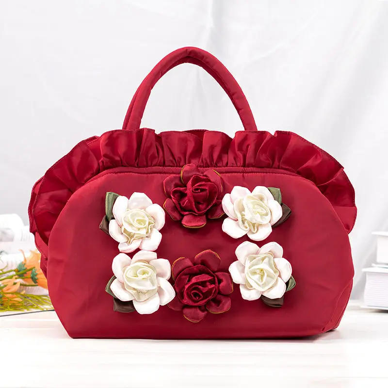 2023 New Bags Women Bag Cute Retro  All-Match Casual Handbags Elegant Flower Cloth Bag