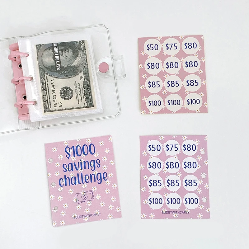 Savings Challenge Saving Money Binder With Envelope Saving Loose-leaf Notebook Cash Savings Book Budget Storage Book