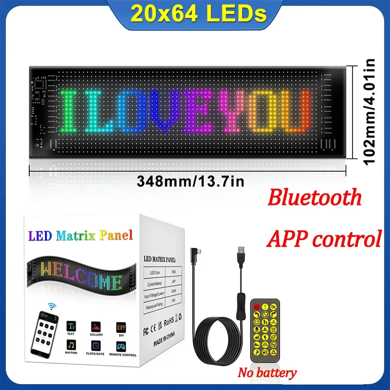 Multifunctional Bright Devil Eyes LED Light for Car Windshield Flexible Programmable Scrolling LED Display Bluetooth APP Control image 3