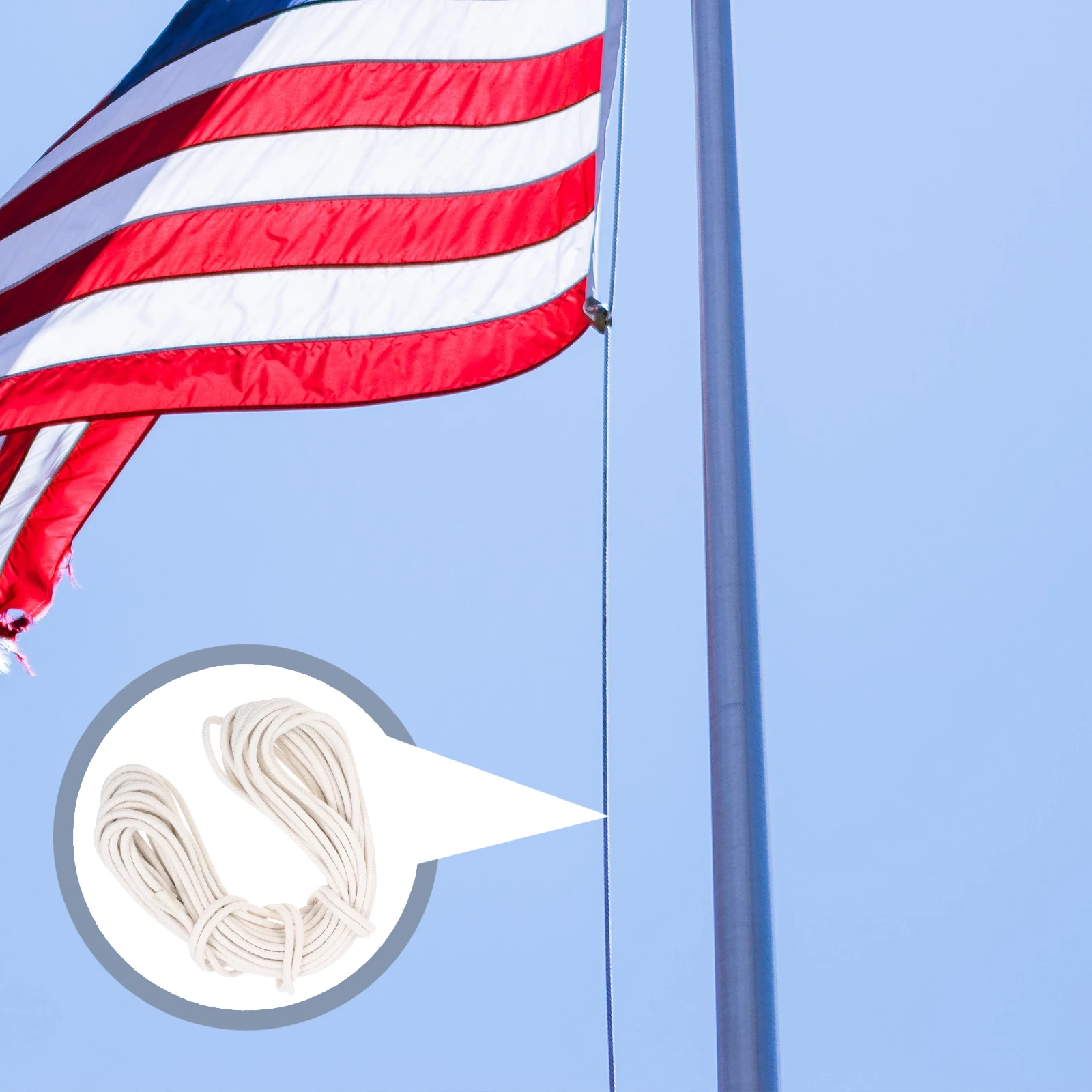 

Cotton Rope for Flagpole High Class Material Long Service Life Suitable for Lifting Flags Flagpole Rope Flag Pole Halyard